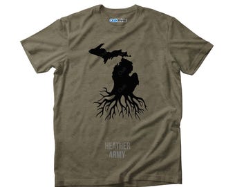 Michigan Roots Shirt - Premium Shirt - Adult, Tall and Youth Sizes - Many color choices - Made to Order Apparel