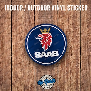 Saab Sticker - Indoor / Outdoor Vinyl Sticker - 3 Sizes to Choose From
