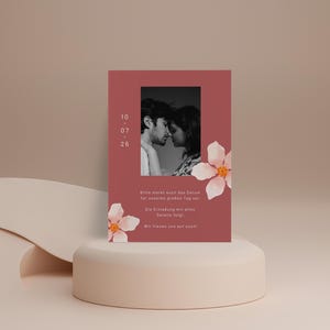 Floral minimalistisch elegante Save the Date Vorlage, moderne einfach Hochzeitskarte bearbeitbare digitale Postkarte Save the Date Download image 4