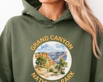 Grand Canyon Hoodie, National Park Sweatshirt, Arizona Design, Nature Lover Travel Gift, Outdoor Enthusiast Pullover, Souvenir Apparel
