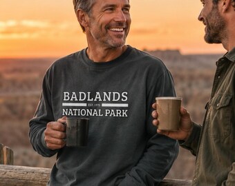 Badlands National Park Long Sleeve T-Shirt | Comfort Colors Travel Tee, Casual Cotton Hiking Pullover