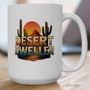 Wüstenbewohner Keramiktasse, Südwesten Arizona Wüstenkaktus Kaffeetasse, Geschenk für Bewohner von Arizona, Wüstenliebhaber Teetasse, Sukkulentenpflanze