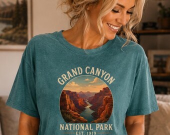Grand Canyon Shirt | National Park Scenic Hiking Tee | Travel Adventure Cotton Crewneck Souvenir