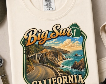 Big Sur Shirt | Vintage California Travel Cotton Tee | Scenic Coastal Roadtrip Souvenir
