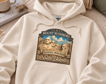 Mount Rushmore Hoodie, American Presidents Sweatshirt, Historical Landmark Hoodie, Patriotic Hooded Sweatshirt, USA Memorial Pullover,