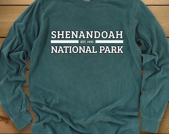 Shenandoah National Park Long Sleeve T-Shirt | Comfort Colors Travel Tee, Casual Cotton Hiking Pullover