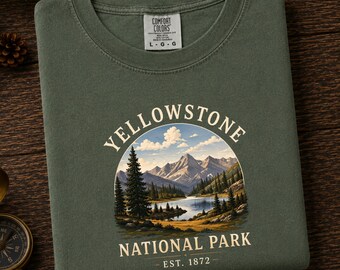 Yellowstone Shirt | National Park Scenic Tee | Soft Cotton Hiking Apparel and Travel Souvenir