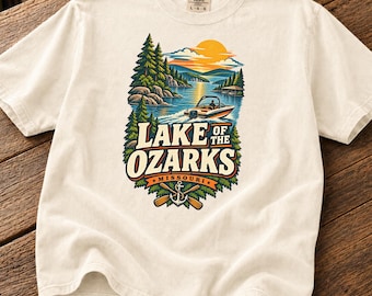 Lake of the Ozarks T-Shirt | Retro Missouri Lake Souvenir Tee | Fishing and Boating Cotton Crewneck