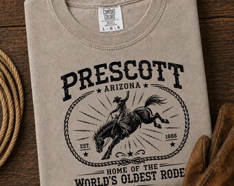 Prescott Rodeo Shirt | World's Oldest Rodeo Tee | Arizona Western Cotton Crewneck