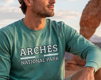 Arches National Park Long Sleeve Shirt | Comfort Colors Tee, Casual Cotton Utah Hiking Pullover