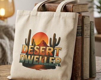Desert Dweller Cotton Tote | Arizona Canvas Travel Bag | Casual Shoulder bag