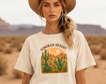 Sonoran Desert Graphic T-Shirt | Preshrunk 100% Cotton Unisex | Eco Friendly Apparel
