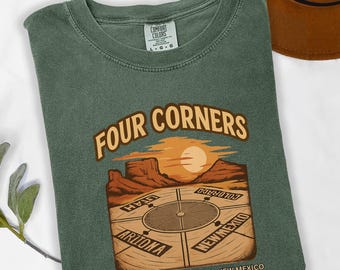 Four Corners Monument T-shirt, Southwest Travel Tee, Unique Souvenir Location Shirt, Traveler Gift, Four Corners Gift, Unisex Tee