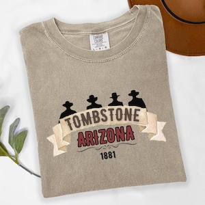 Gunfight at OK Corral Tee, Western Legends Unisex Garment-Dyed T-shirt,  Vintage Tombstone, AZ Old West shirt, Wyatt Earp Doc Holiday Gift,