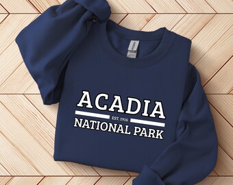 Acadia National Park Crewneck, Maine Hiking Sweater