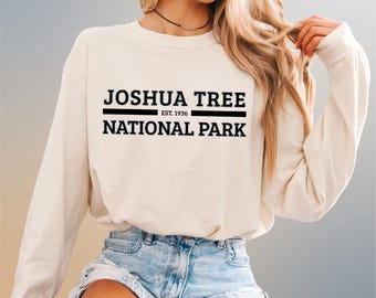 Joshua Tree National Park Long Sleeve T-Shirt | Comfort Colors Travel Tee, Cotton Hiking Pullover