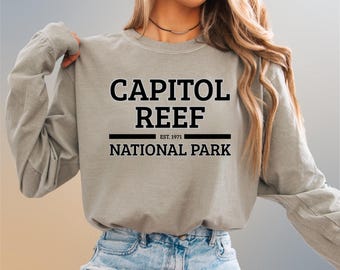 Capitol Reef National Park T-Shirt | Comfort Colors Long Sleeve Travel Tee, Casual Cotton Hiking Pullover