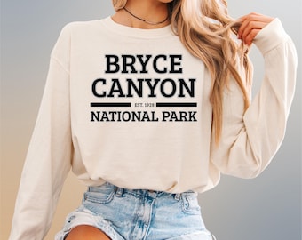 Bryce Canyon National Park Long Sleeve T-Shirt | Comfort Colors Travel Tee, Casual Cotton Hiking Pullover