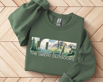 Outdoors Sweatshirt | Nature Lover Soft Crewneck | Scenic Hiking Pullover