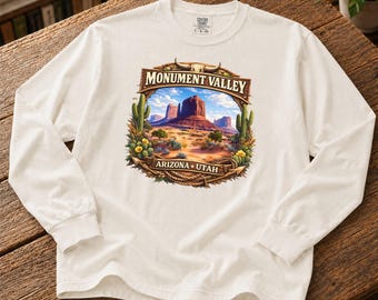 Monument Valley Long Sleeve T-Shirt | Arizona Utah desert Tee | Southwest Travel Cotton Crewneck
