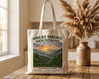 Great Smoky Mountains National Park tote bag | Cotton Canvas Tote