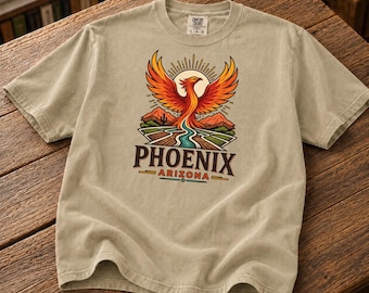 Phoenix T-shirt | Arizona Travel Cotton Souvenir | Desert Sun Bird Graphic Tee