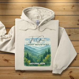 Hoodie Great Smoky Mountains National Park, cadeau natuurliefhebber, bergtrui met capuchon, outdoor-avonturenkleding