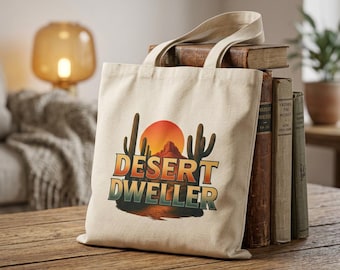 Desert Dweller Cotton Tote | Arizona Canvas Travel Bag | Casual Shoulder bag