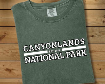 Canyonlands National Park Logo T-Shirt | Comfort Colors Travel Tee, Casual Cotton Hiking Pullover