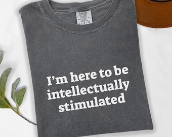 Intellectual Stimulation Unisex T-shirt, Thought-Provoking Tee, Brainy Graphic Shirt, Mindful Gift, Philosophical Clothing, Comfort Colors