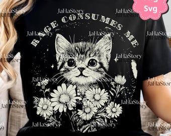 Rage Consumes Me PNG, Funny Cat Meme Clipart, Sarcastic Kitten Digital Download, Weirdcore Cottagecore Design, Sublimation File