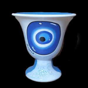Pythagoras Eye design Pythagorean Cup fair cup of justice color light blue