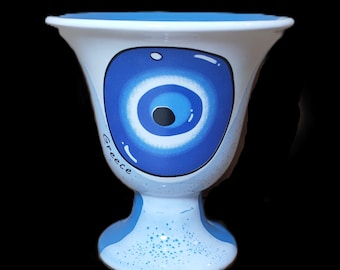 Pythagoras Eye design Pythagorean Cup fair cup of justice color light blue