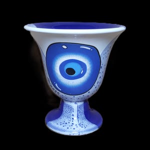 Pythagoras Eye design Pythagorean Cup fair cup of justice color dark blue