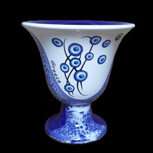 Pythagoras Eyes flower design Pythagorean Cup fair cup of justice color dark blue