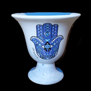Eye Design Pythagoras  Pythagorean Cup fair cup of justice color light blue