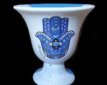 Eye Design Pythagoras  Pythagorean Cup fair cup of justice color light blue