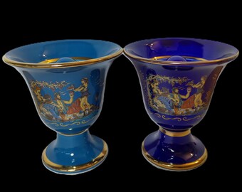 Dionysus Theme Pythagorean Cup fair cup of justice color petrol - blue 2 cups set