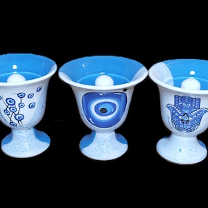 Pythagoras Pythagorean Cup fair cup of justice color light blue 3 cups set