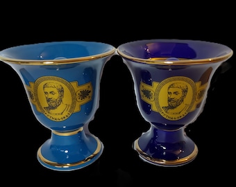 Pythagoras design high quality Pythagorean Cup fair cup of justice color dark blue-petrol 2 cups set