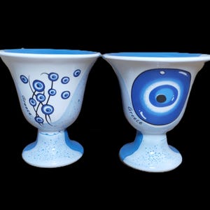 Pythagoras Blue Eye Pythagorean Cup fair cup of justice color light blue 2 cups set