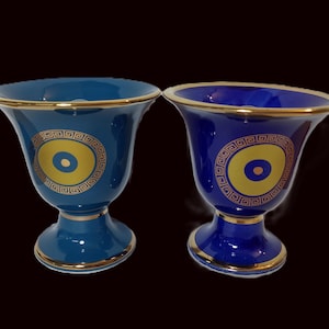 Pythagoras Eye Theme Pythagorean Cup fair cup of justice color dark blue-petrol 2 cups set