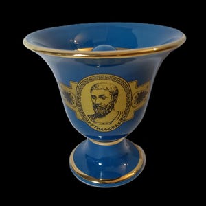 Pythagoras design Pythagorean Cup fair cup of justice color petrol