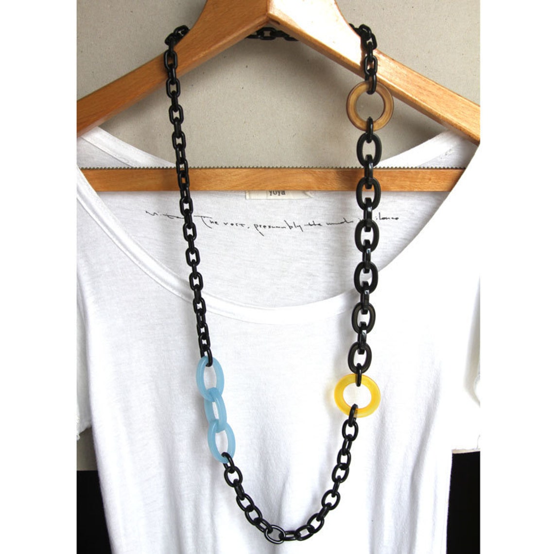 Multicolour Plastic Chain Link Long Statement Necklace no.12 Etsy