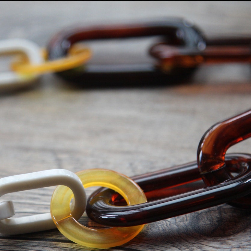 Multicolour Plastic Chain Link Long Statement Necklace No.13 Etsy