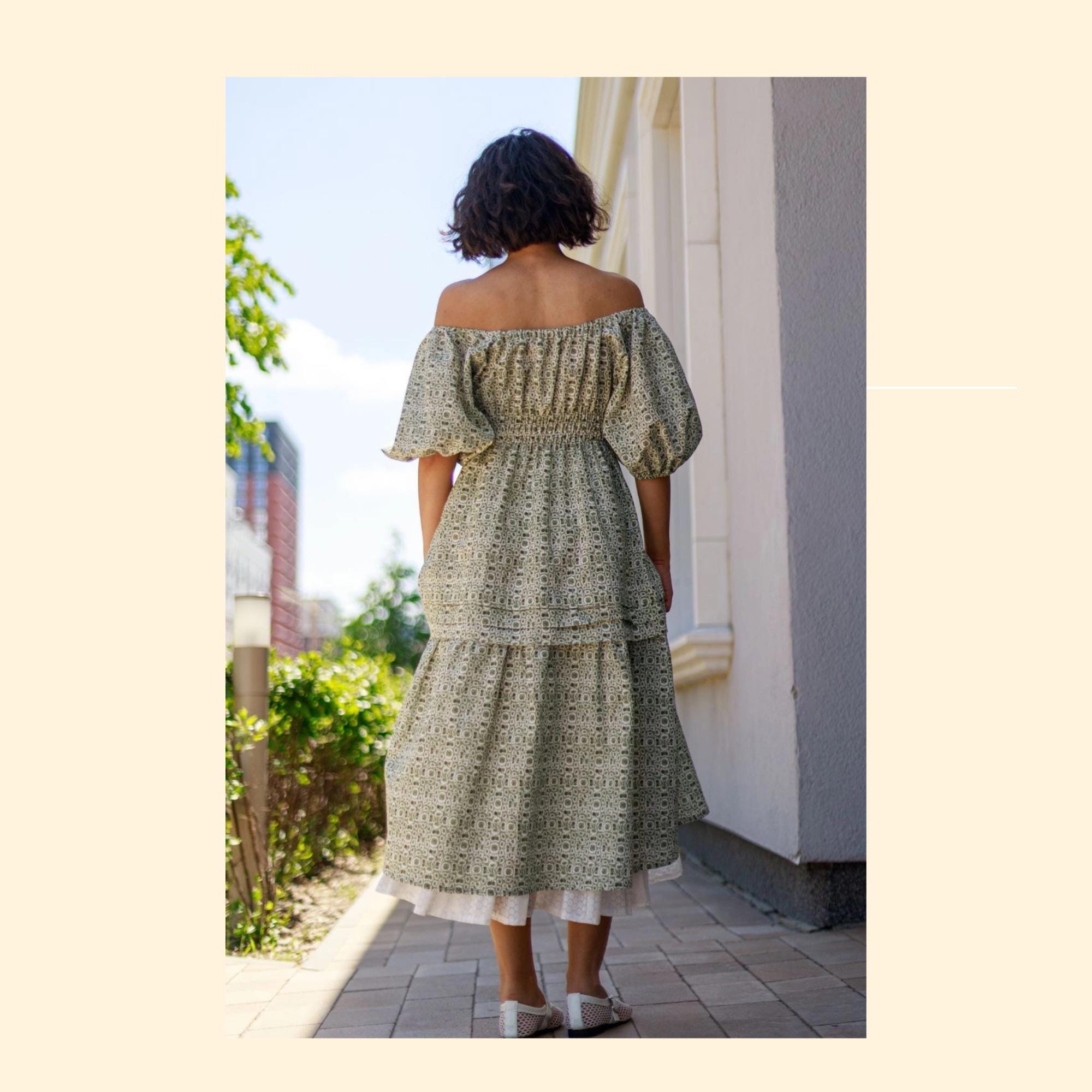 vintage linen dress pattern Vintage Boho Linen Dress Sewing Pattern: High Waist Cottagecore (PDF  Pattern)
