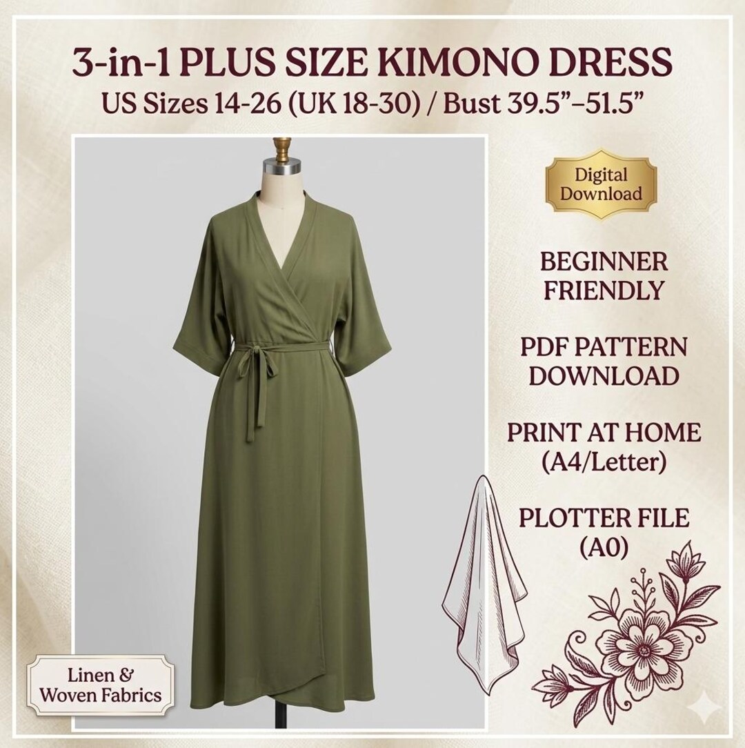 chinese dress ladies Marigold Kimono Dress Printed Linen