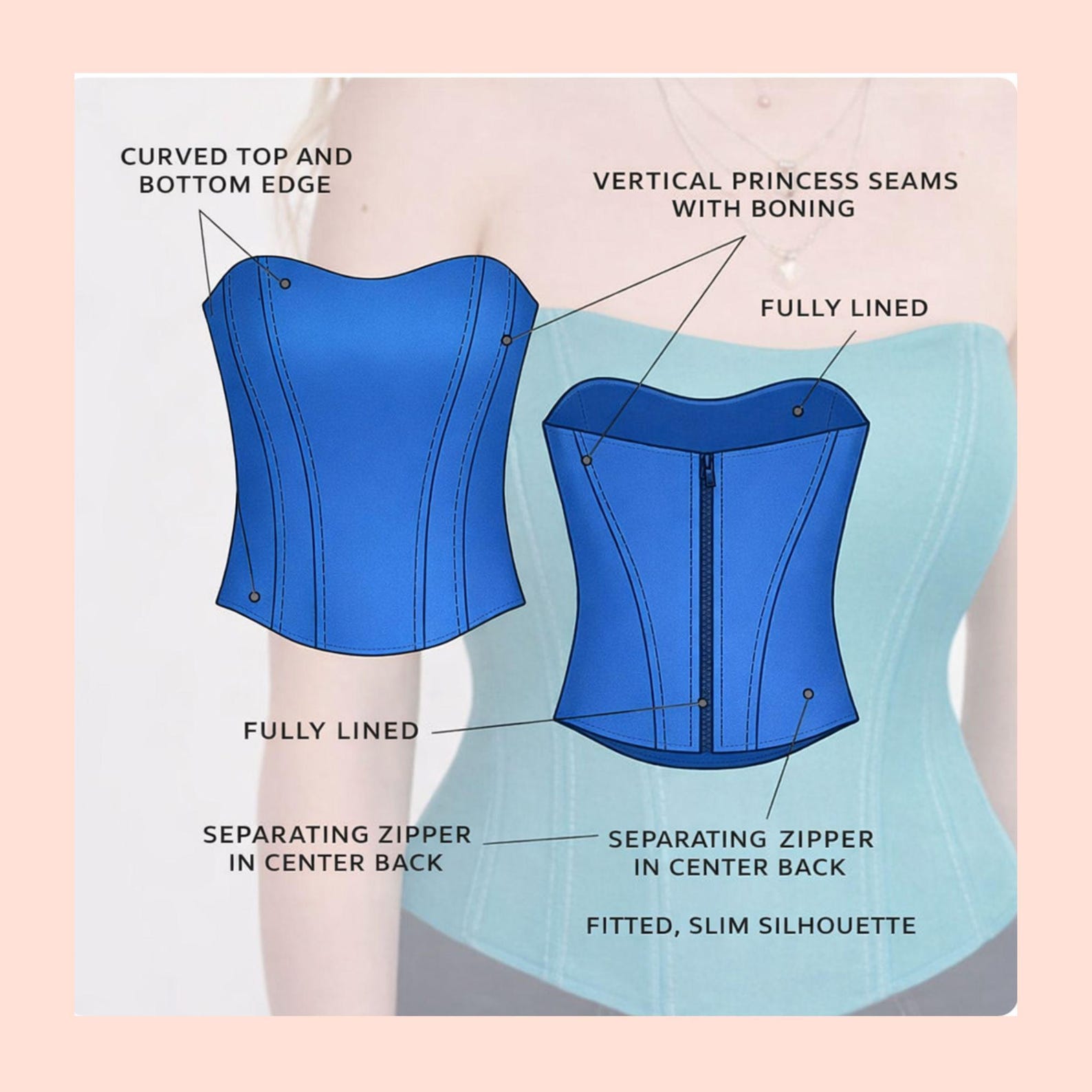 Plus Size Corset Sewing Pattern PDF Curvy Bustier Tutorial US 14W-32W ...