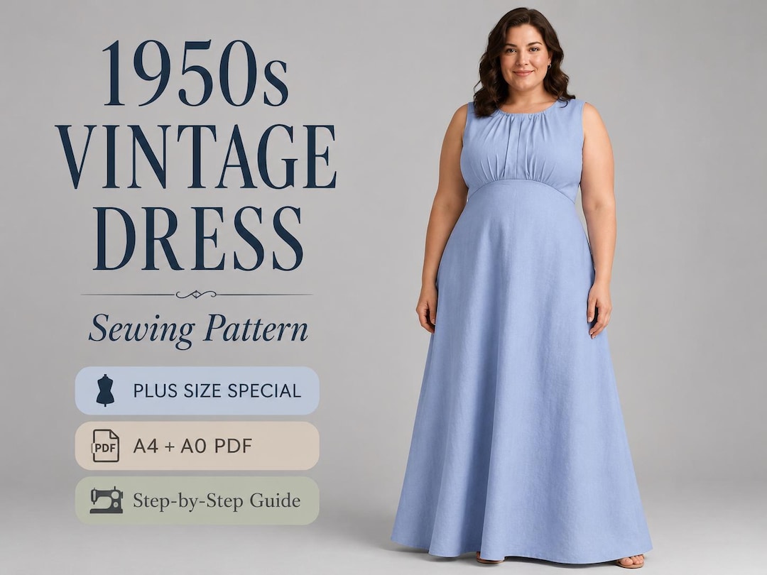 retro dress patterns plus size Simplicity Misses' Plus Size 20W-28W Vintage Dress Pattern, 1 Each