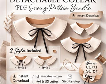 Detachable Peter Pan Collar PDF Pattern (2 Styles) + Cuffs